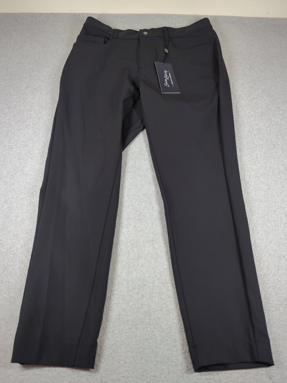 State & Liberty Pants Men's 36 (Fit 34x30) Black Tech Chino Athletic Fit NWT